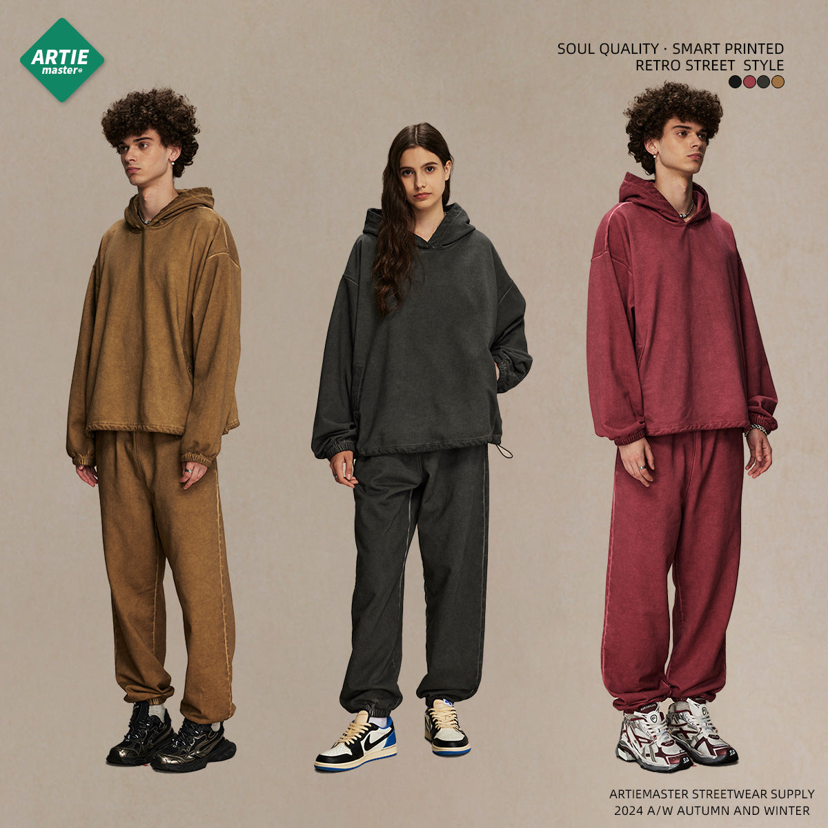 Oversize Drawstring Washed Hoodie WN9976