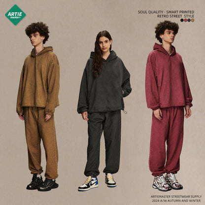 Oversize Drawstring Washed Hoodie WN9976