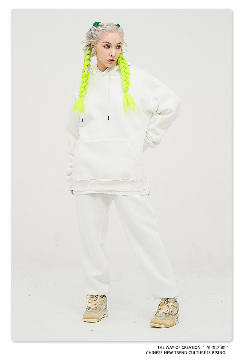 Fleece Lining Oversize Hoodie & Fleece Lining Sweatpants Setup WN9931