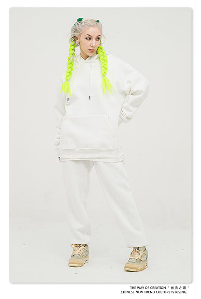 Fleece Lining Oversize Hoodie & Fleece Lining Sweatpants Setup WN9931-K2