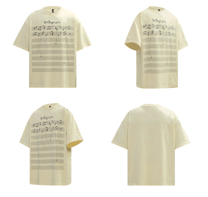 Music Note Graphic Short Sleeve T-Shirt WN26240
