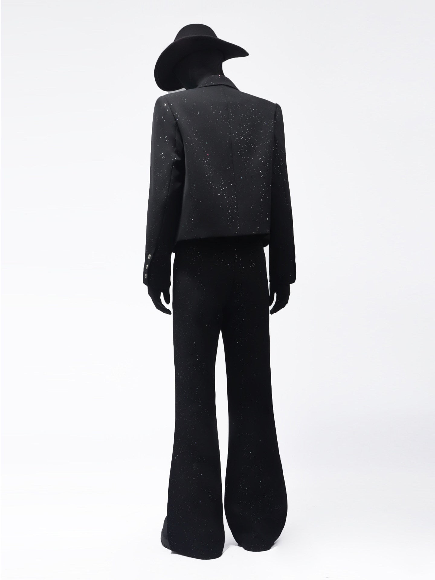 Fringe Studs Tailored Jacket & Flare Trousers Setup WN23700