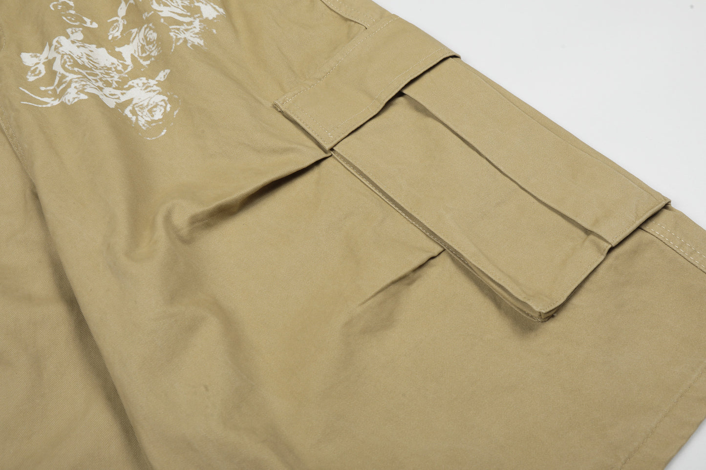 Washed Wide Leg Cargo Half Pants WN25647