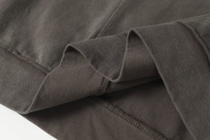 Washed Damage Raw Edge Short Sleeve T-Shirt WN23056