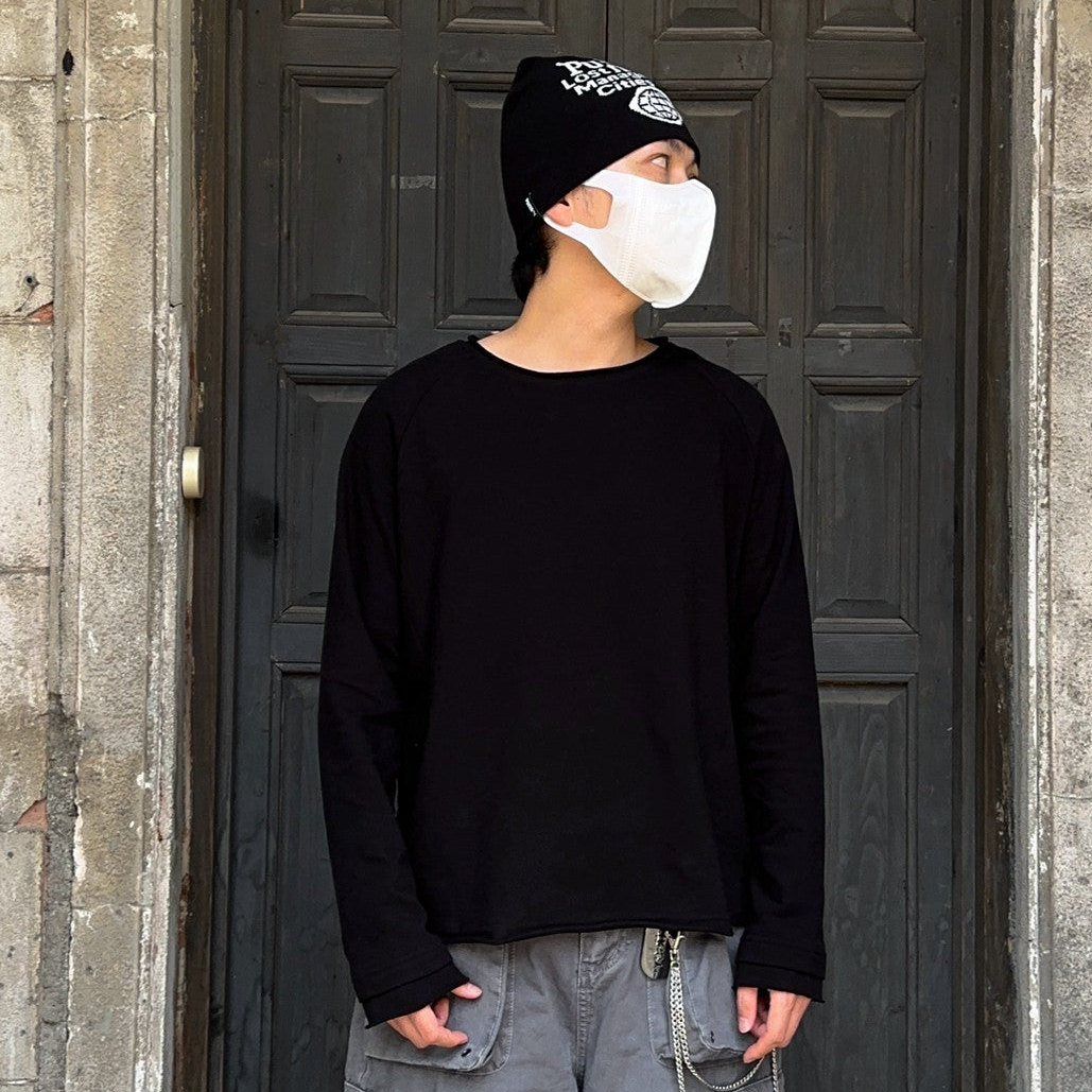 Raw Edge Oversize Long Sleeve T-Shirt WN24395