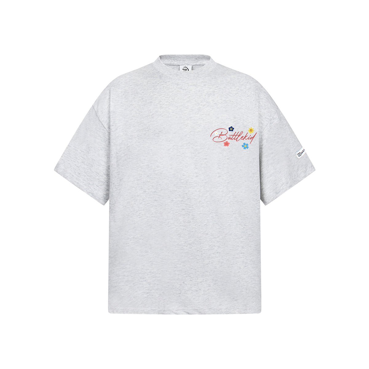 Flower Embroidery Handwritten Letter Short Sleeve T-Shirt WN26921