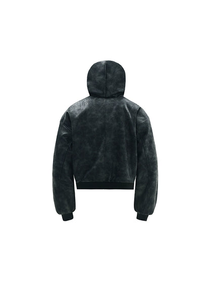 Fur Plush Hooded Suede Zipper Jacket WN22176