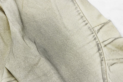 Washed Dirty Elastic Waist Wide Leg Half Pants WN16204