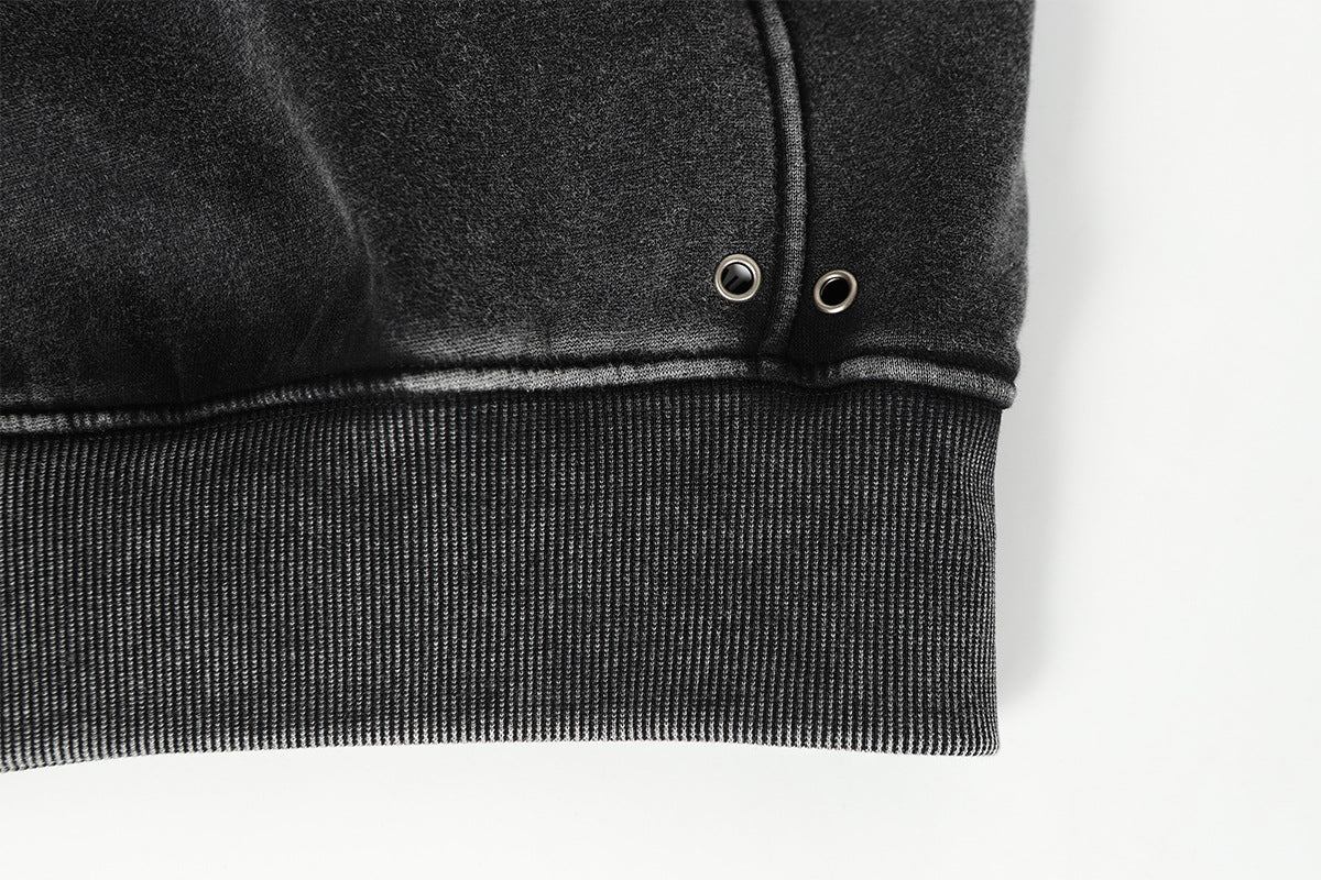 Heavyweight Washed Deconstructed Pullover Hoodie WN23037