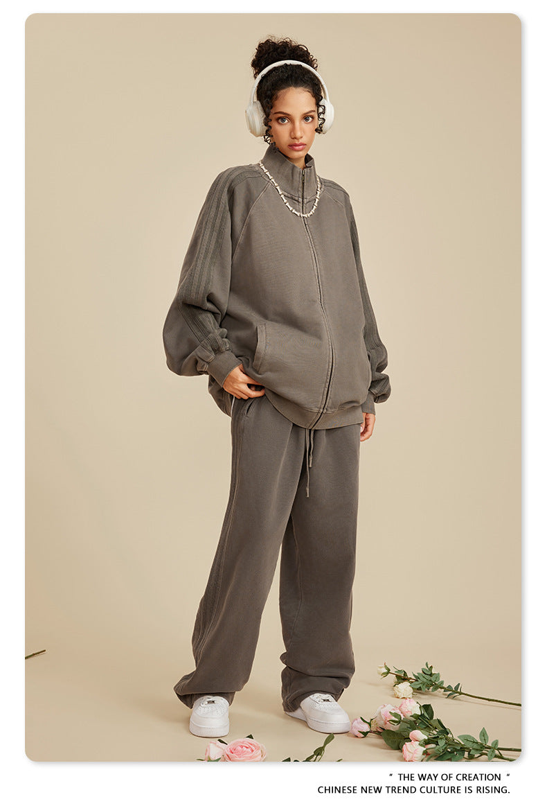 Washed Heavyweight Straight Leg Sweatpants WN6019