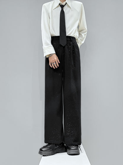 Star Glitter Wide-Leg Straight Trousers WN23948