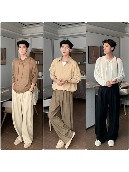 Drape Straight Wide Leg Trousers WN20473