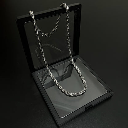 Twist Chain Titanium Steel Necklace WN19224