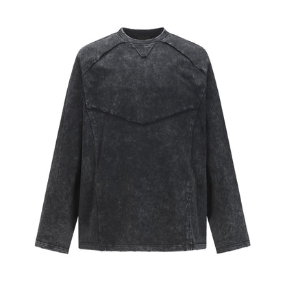 Deconstruction Applique Washed Long Sleeve T-Shirt WN21035