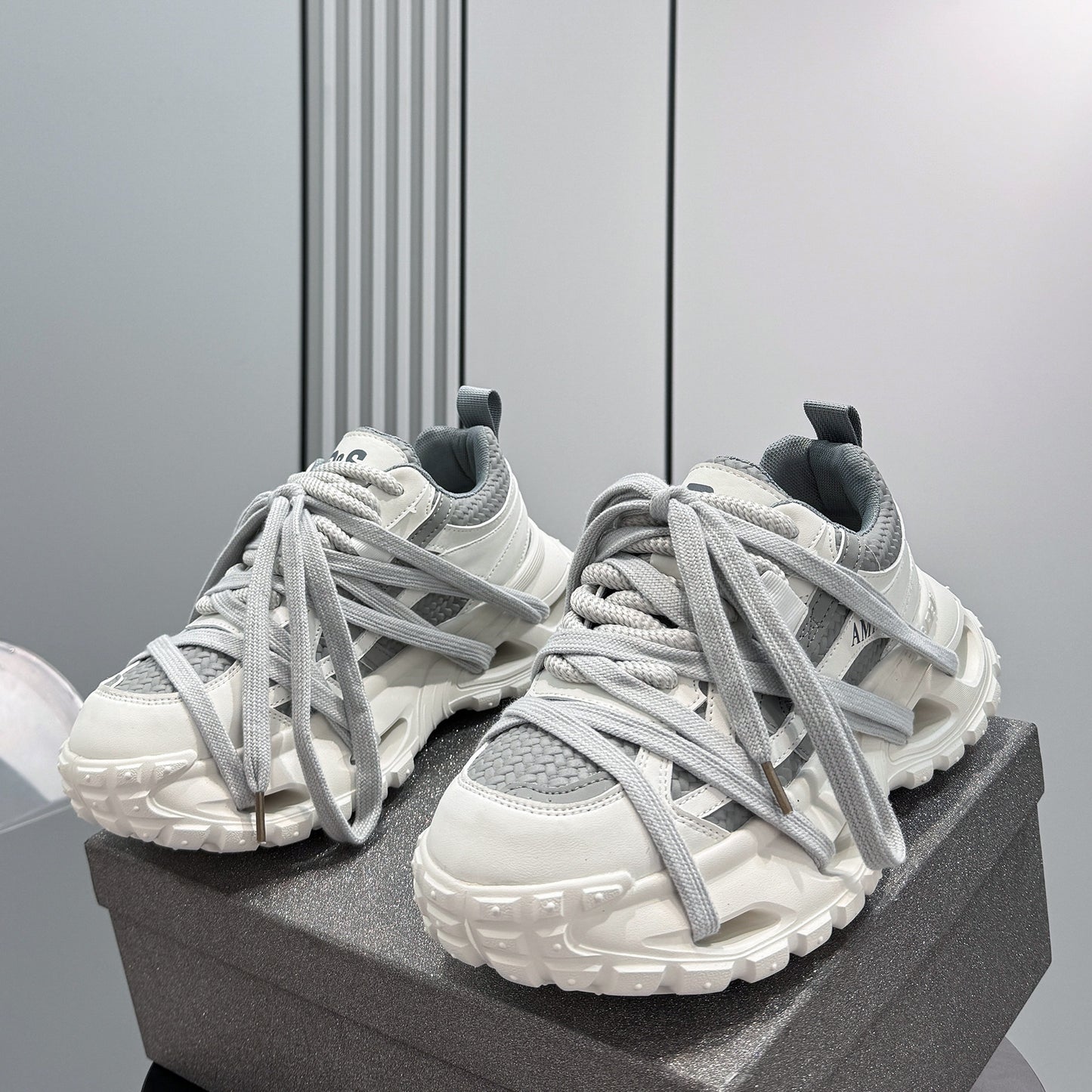 Thick-Sole Height-Increasing Dad Sneakers WN24755