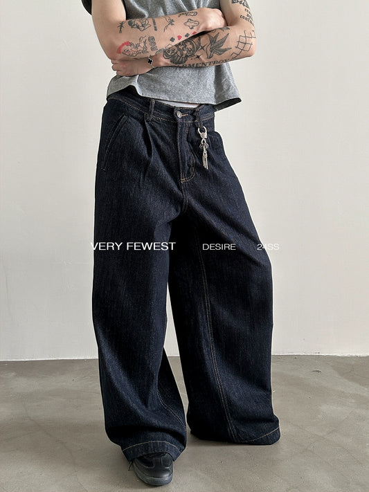 Heavy Duty Wash Wide Leg Denim Jeans WN8899