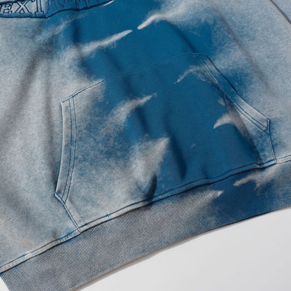 Washed Tie-Dye Patchwork Pullover Hoodie WN16182