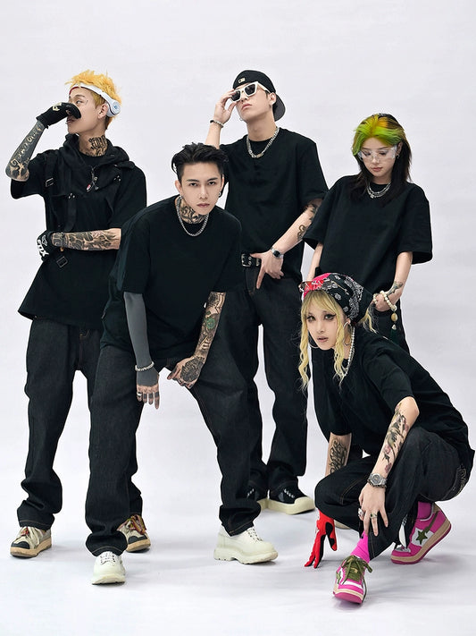 Plain Design Oversize Short Sleeve T-Shirt WN17436