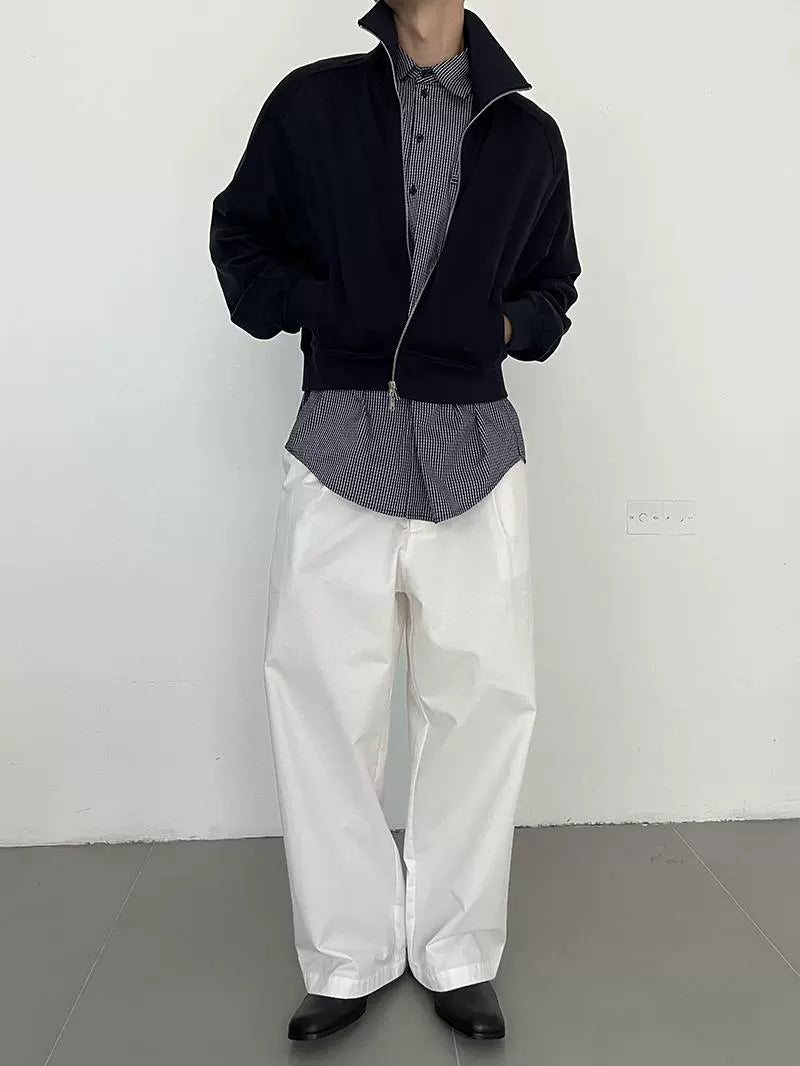 Zipper Stand Neck Short Jacket WN21568