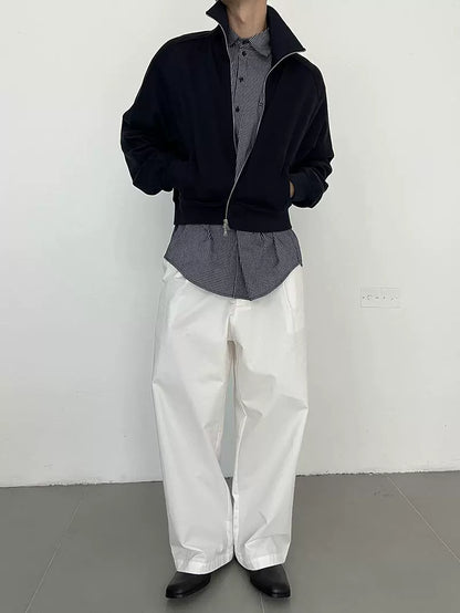 Zipper Stand Neck Short Jacket WN21568