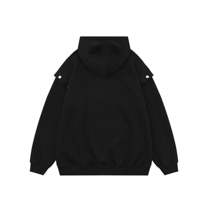 Detachable Sleeve Oversize Pullover Hoodie WN11113
