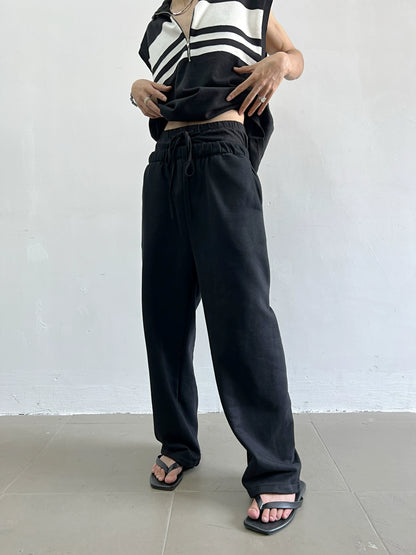 Double Waist Wide-Leg Straight Sweatpants WN7387