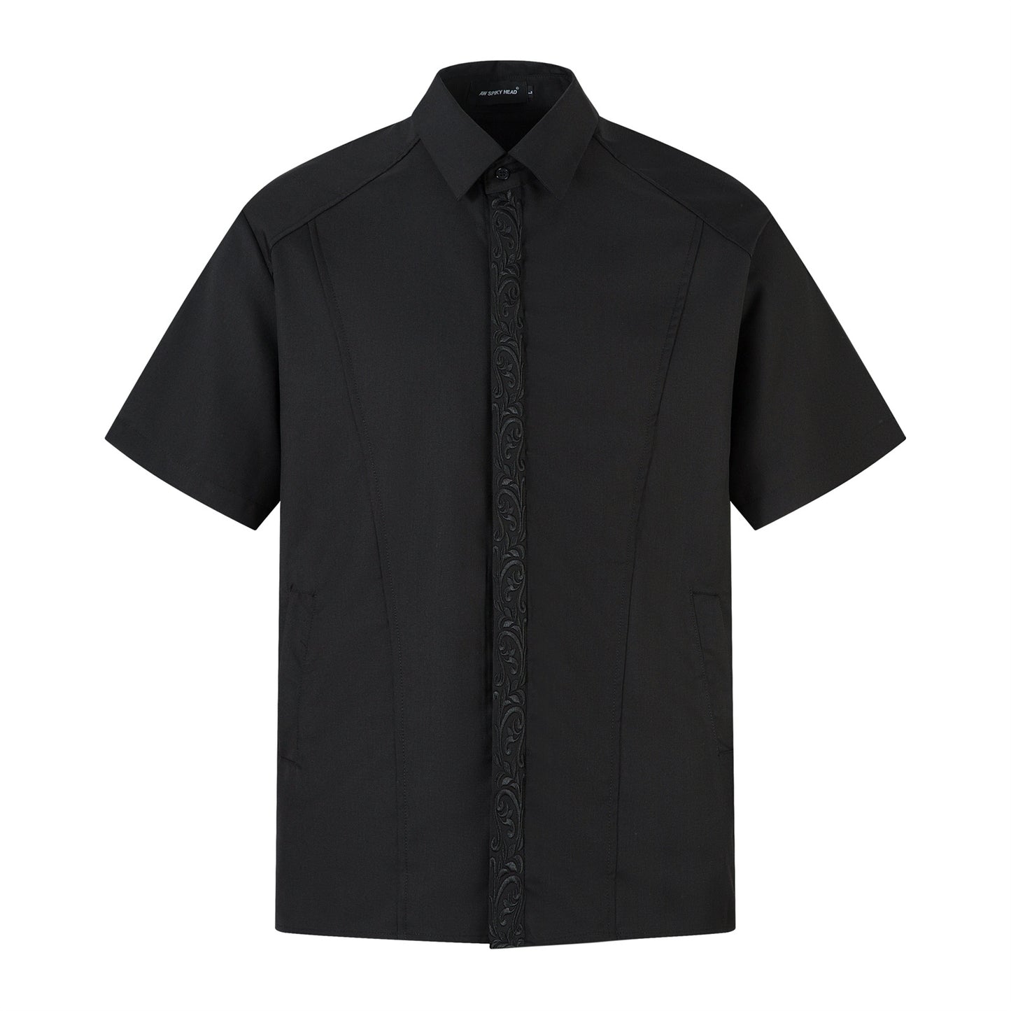 Everlasting Flower Embroidery Deconstructed Short Sleeve Shirt WN26848