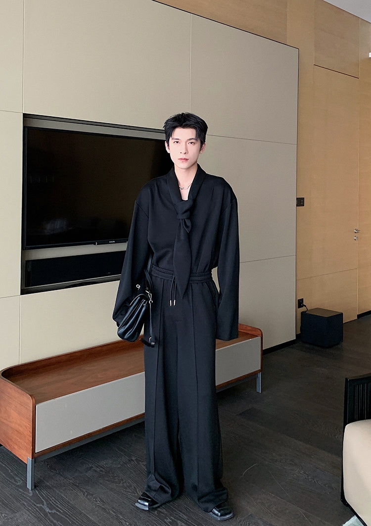 V-Neck Long Sleeve T-Shirt & Sporty Pants Setup WN20405