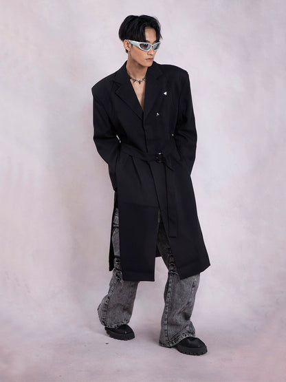 Oversize Shoulder Pad Over-Knee Coat WN9327