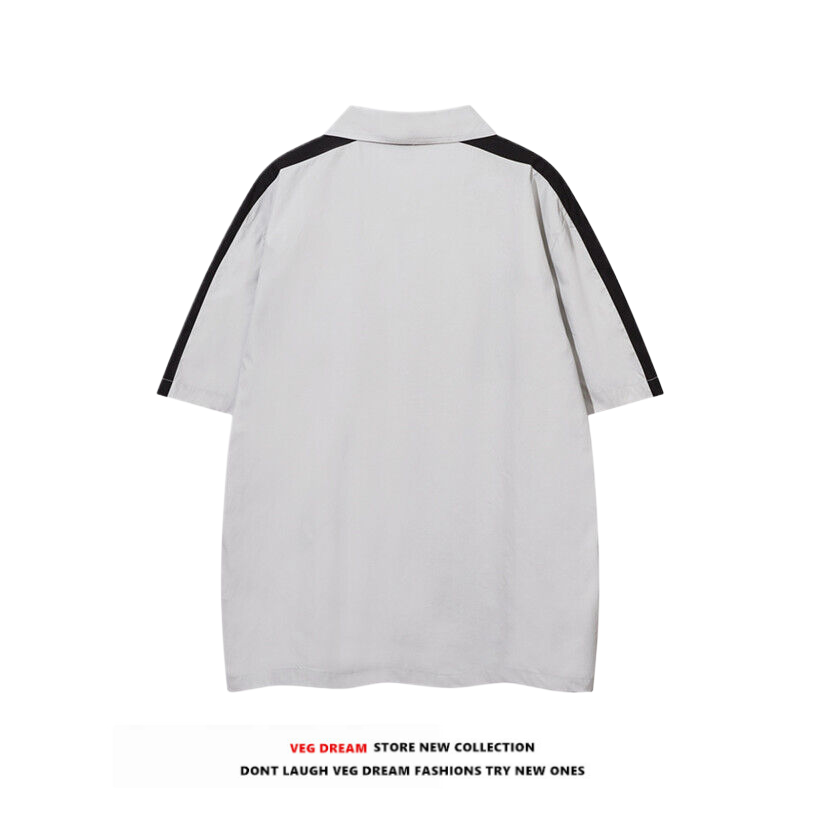 Oversize Zipper Short-sleeve Shirt WN5549