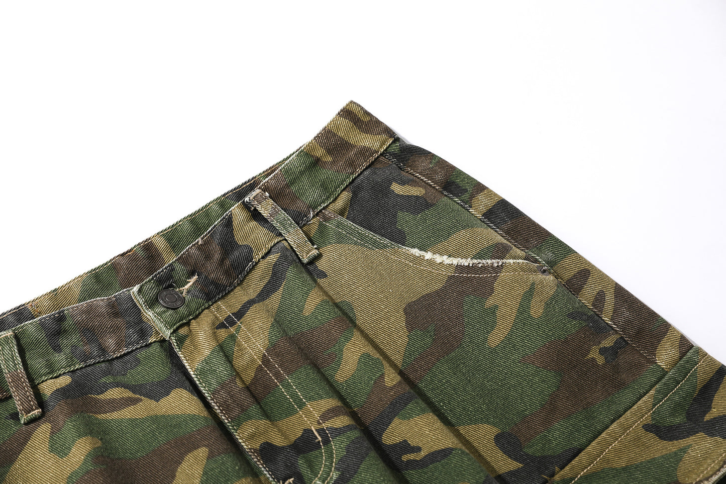 Camo Workwear Denim Wide Leg Short Pants WN25677