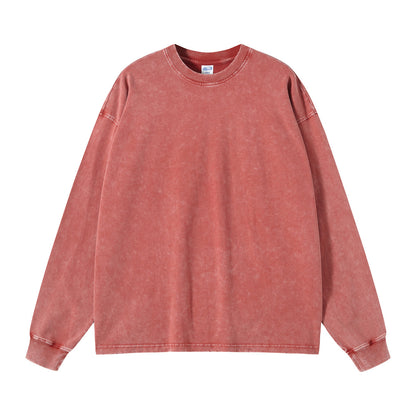 Oversize Heavyweight Damage Washed Long-sleeve T-shirt WN6608