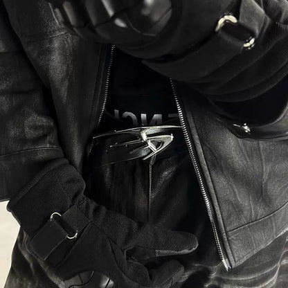 Metal Logo Abstract Design Belt WN21942