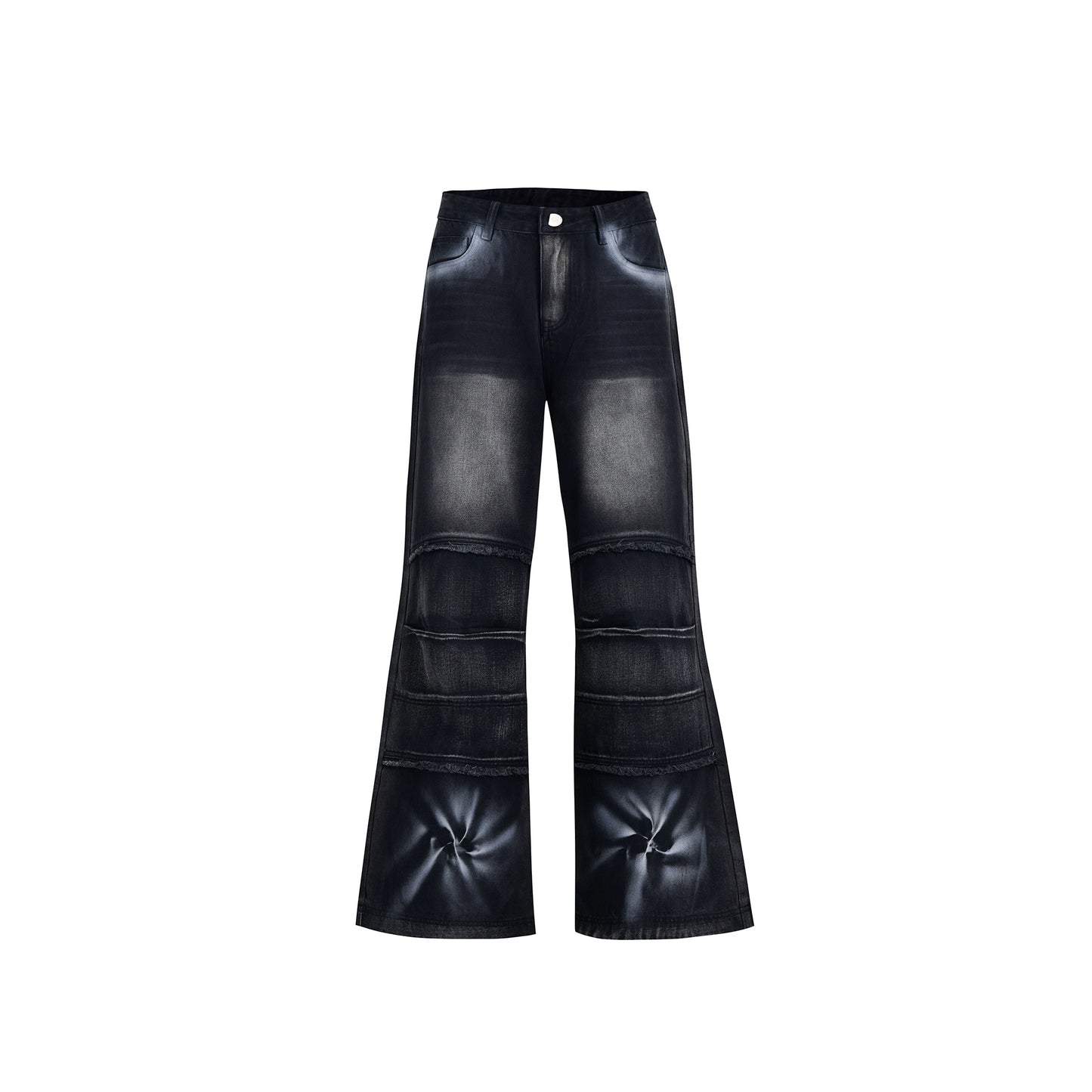 Raw-edge Pleats Design Denim Jeans WN5593