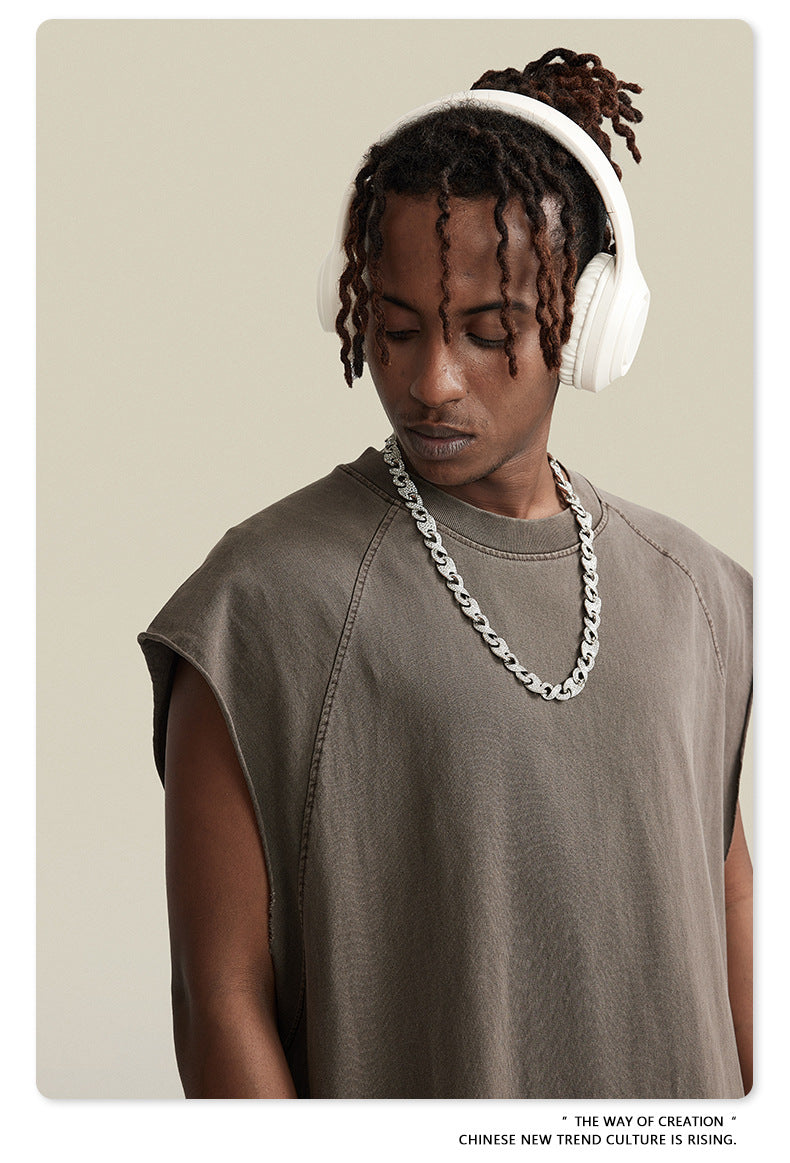 Washed Oversize Tank Top T-shirt WN6447