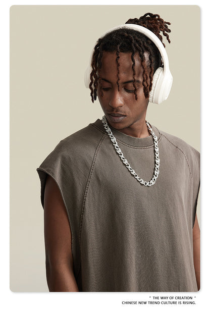 Washed Oversize Tank Top T-shirt WN6447