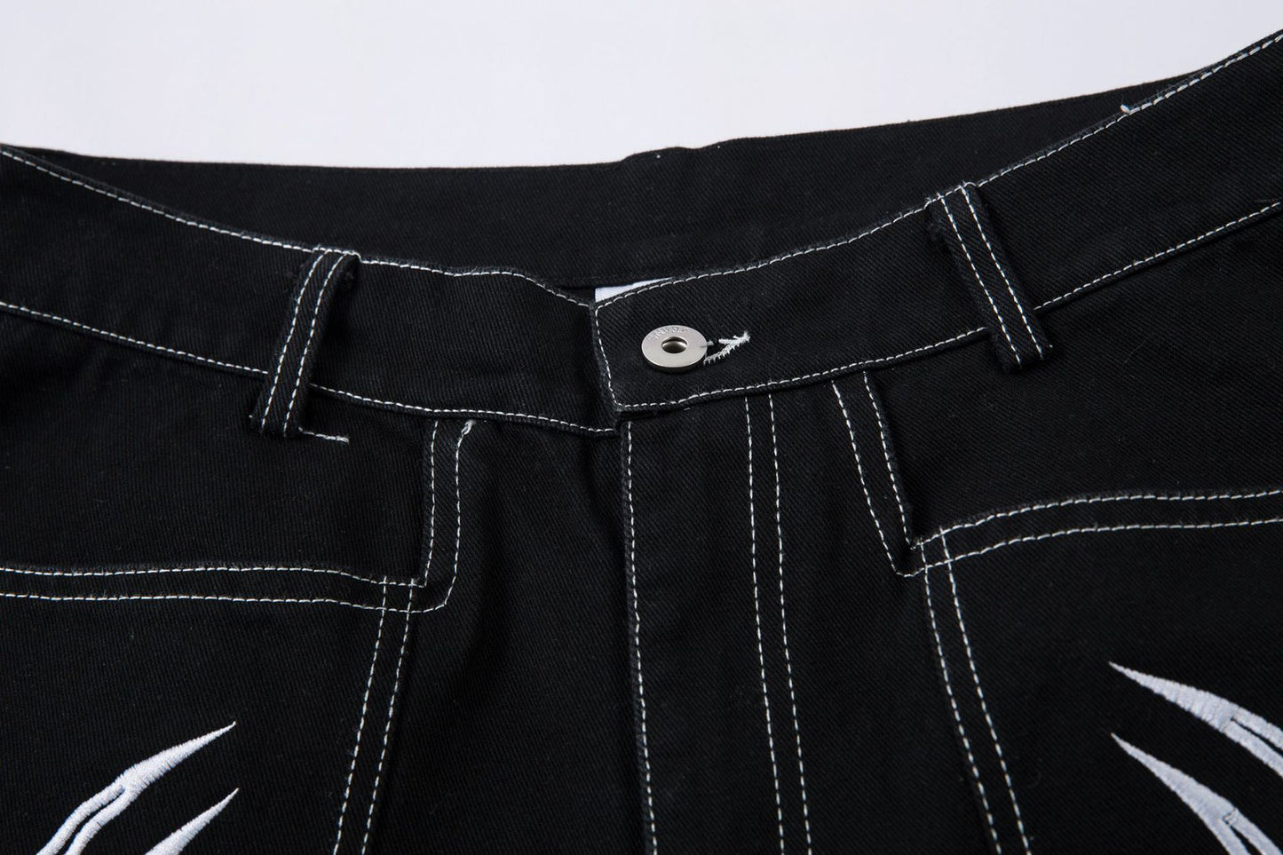 Embroidery Wide Leg Denim Jeans WN14131