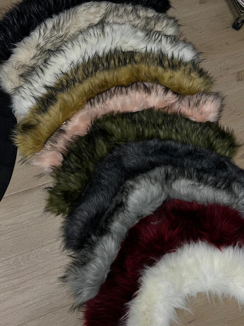 Snap Button Detachable Fake Fur Collar WN26719