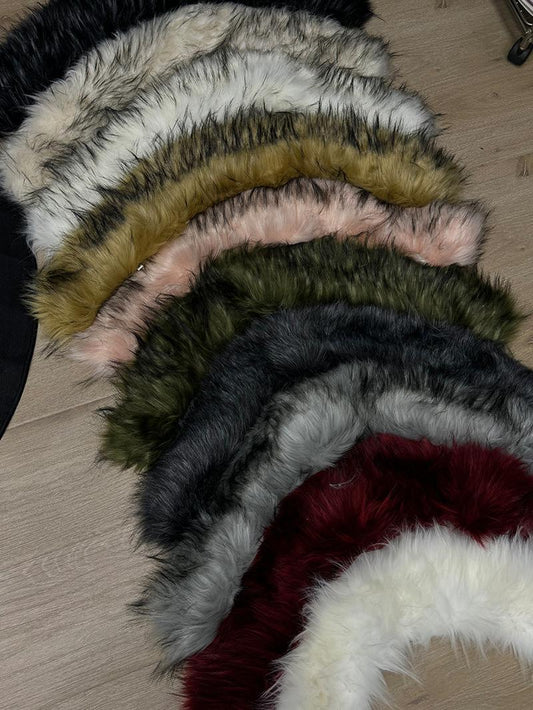 Snap Button Detachable Fake Fur Collar WN26719