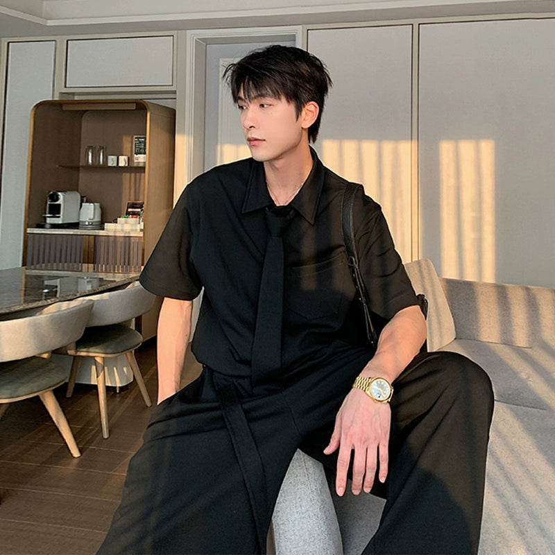 One-Piece Design Short Sleeve Shirts & Pants Setup WN20415