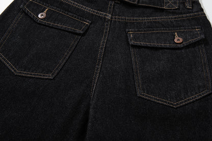 Wide Cargo Denim Half Jeans WN25807