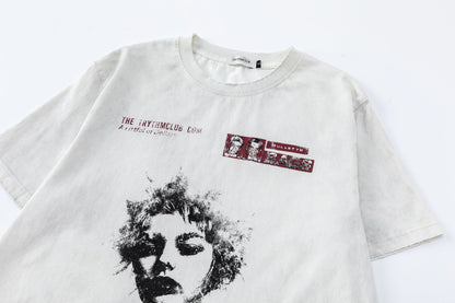 Paint Portrait Print Short Sleeve T-Shirt WN26026