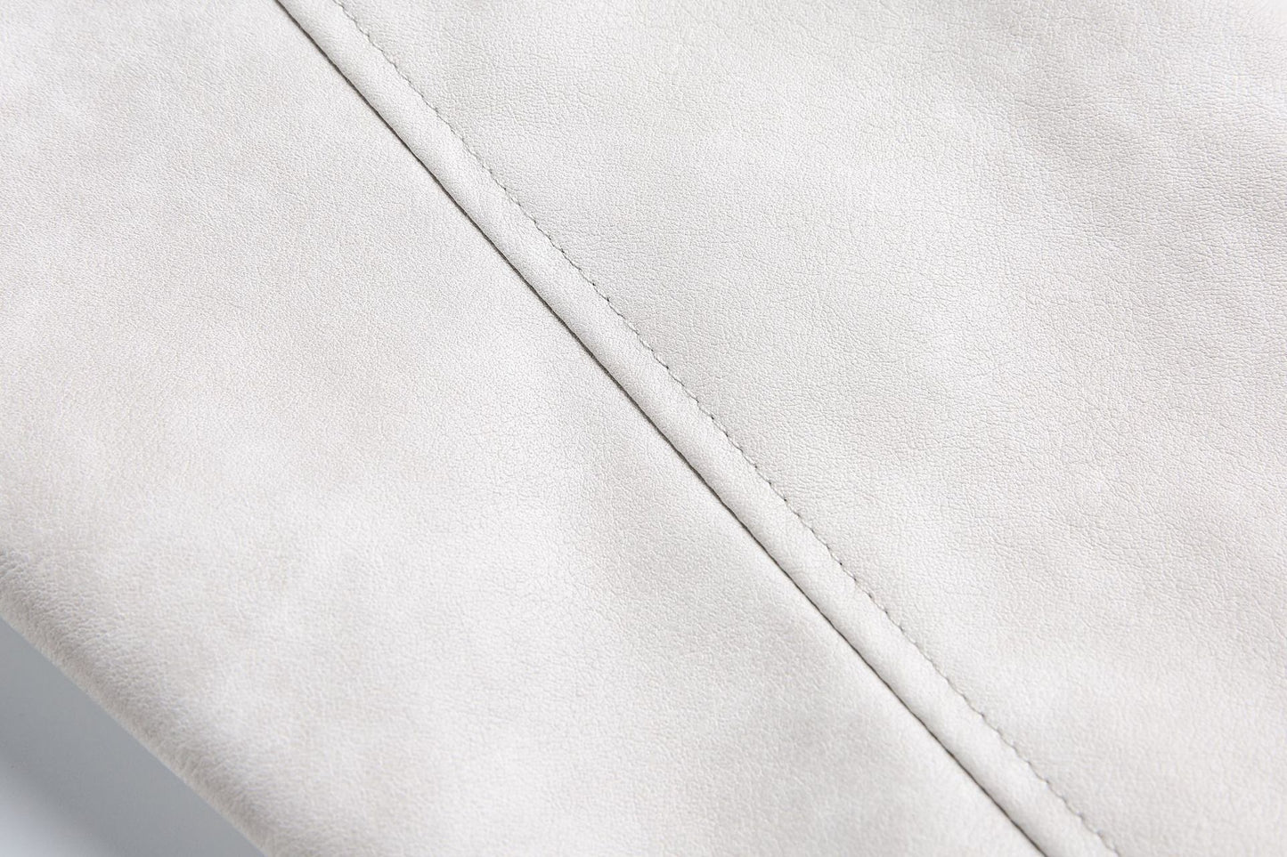 Cross Patchwork Oversize PU Leather Jacket WN23034