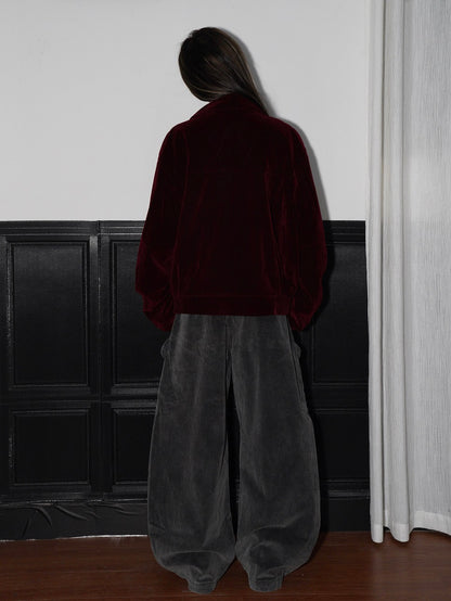 Fake Pearl Rivet Design Short Zipper Jacket WN22189