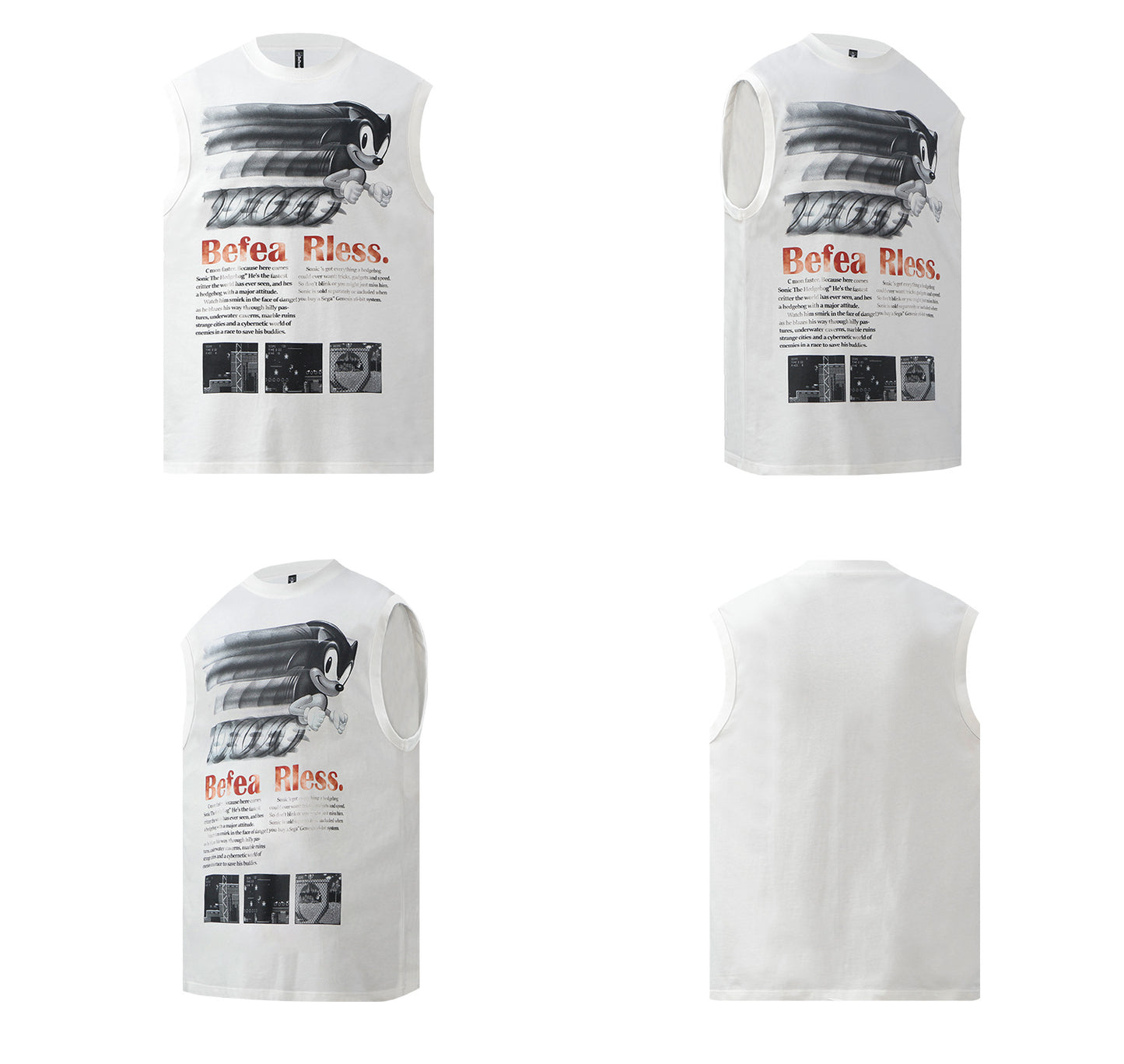Character Letter Print Sleeveless T-Shirt WN26223