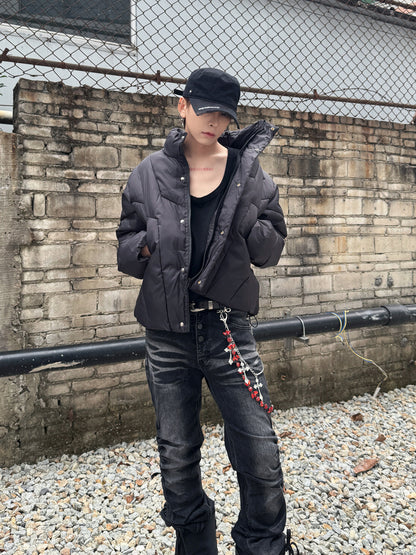 Letter Embroidery Short Puffer Jacket WN22975