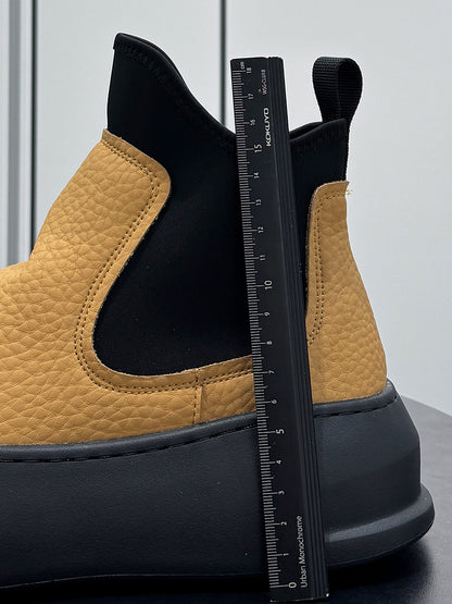 Side Gore Platform Chunky Sole Short Boots WN24617