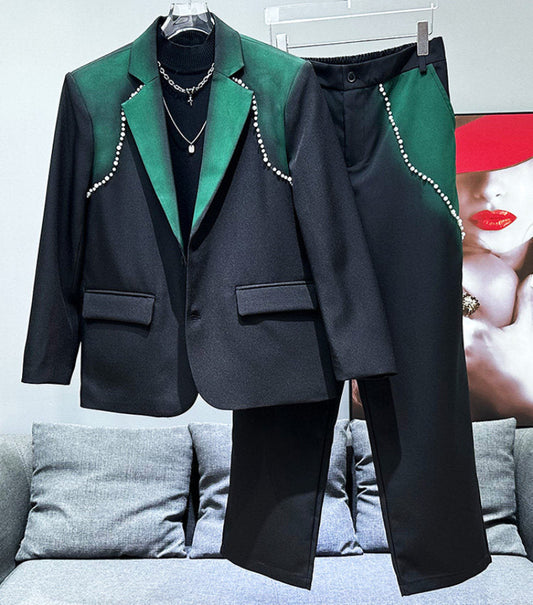 Gradient Pearl Tailored Jacket & Straight Trousers Setup WN23969