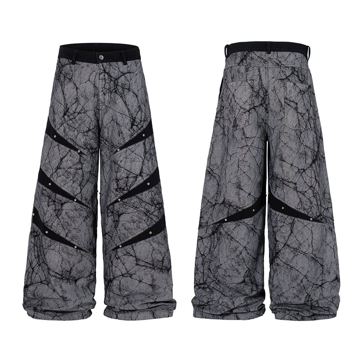 Deconstructed Irregular Wide Leg Denim Jeans WN23051