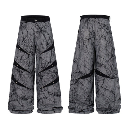 Deconstructed Irregular Wide Leg Denim Jeans WN23051